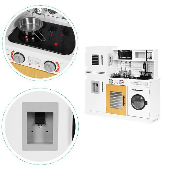 Velika lesena kuhinja za otroke + zvoki in luči ECOTOYS