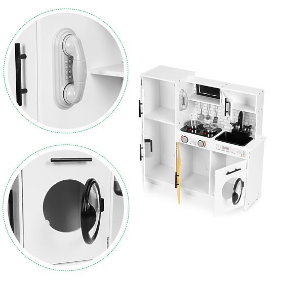 Velika lesena kuhinja za otroke + zvoki in luči ECOTOYS