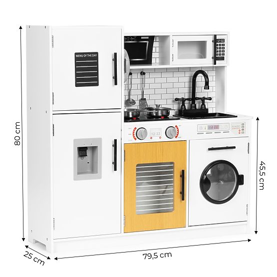 Velika lesena kuhinja za otroke + zvoki in luči ECOTOYS