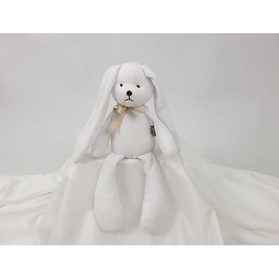 Velur igrača Zajec 35 cm - bela