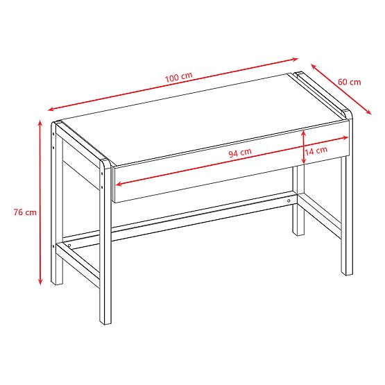 Pisalna miza Viktor - bela