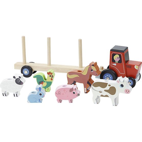 Vilac Lesen traktor s priklopnimi živalmi