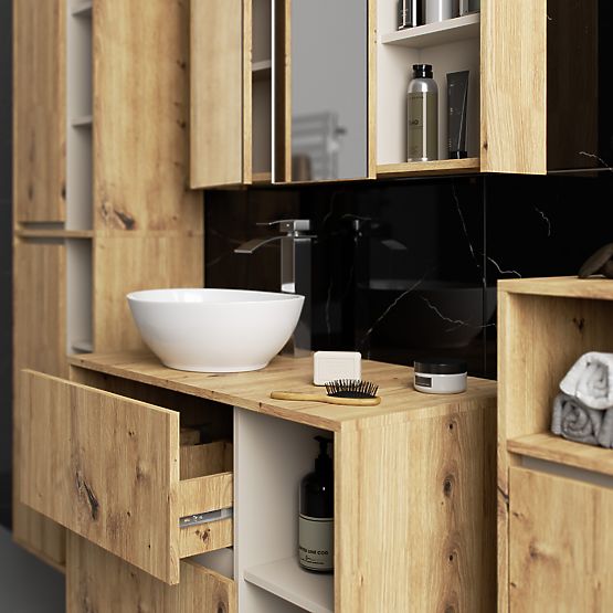 VISEČA KOPALNIŠKA OMARICA VAMI W35 1D 1W HRAST ARTISAN / KAŠMIR