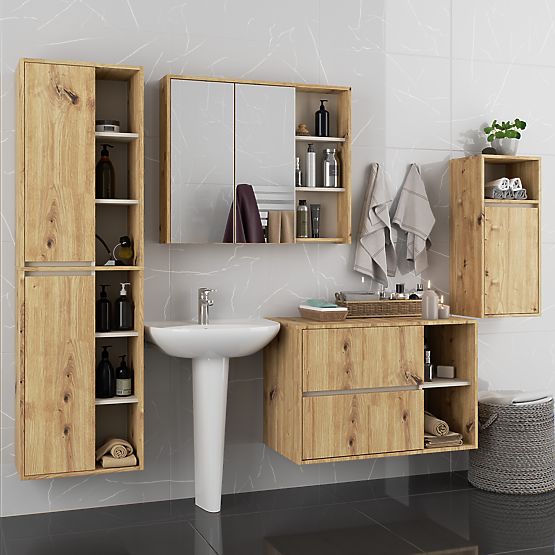 VISEČA KOPALNIŠKA OMARICA VAMI W35 1D 1W HRAST ARTISAN / KAŠMIR