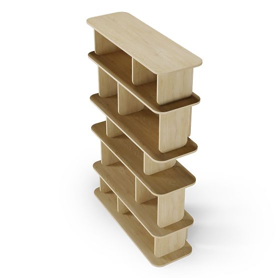 Visoka polica Tulumo, zaobljena, hrast Cremona Torro