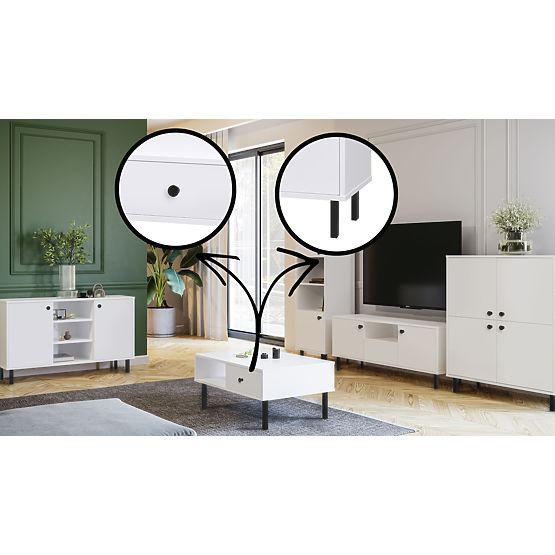 Visoka štirivratna komoda Venus bela loft