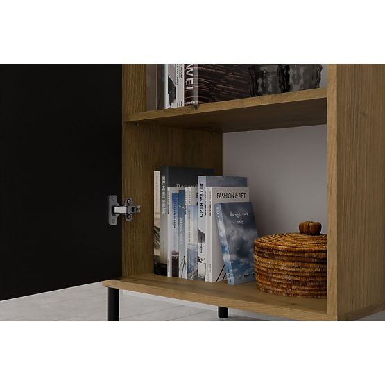 Vitrina KAMARO 1DD SLIM HRAST ARTISAN Lamelna Sprednja Plošča