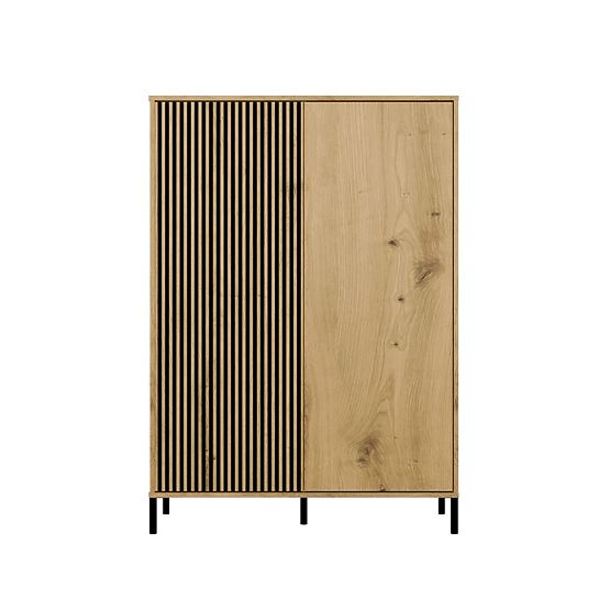 Vitrina KAMARO 2DD SLIM/GLADKI HRAST ARTISAN Lamelni Sprednji Zarezan + Klasičen