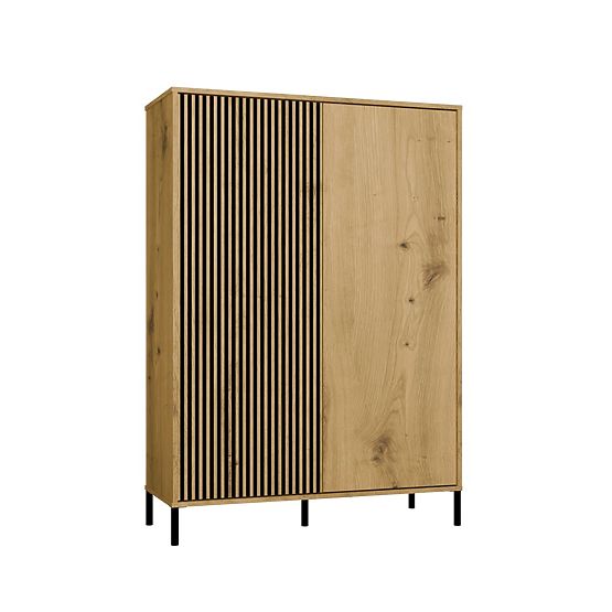 Vitrina KAMARO 2DD SLIM/GLADKI HRAST ARTISAN Lamelni Sprednji Zarezan + Klasičen