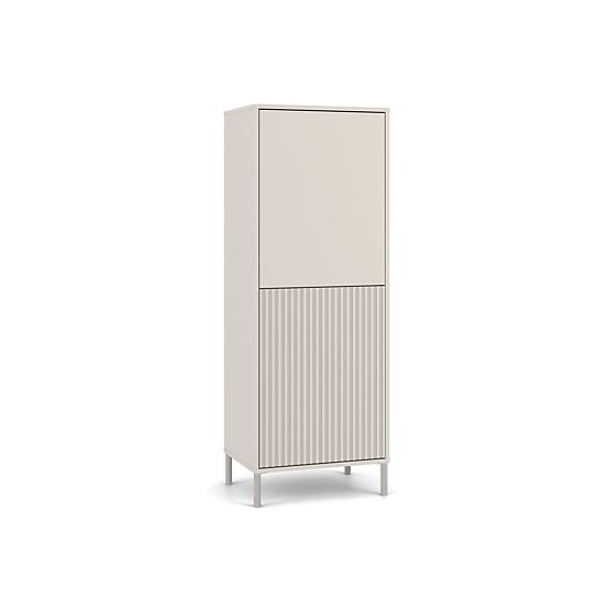 Vitrina KAMARO 2DK SLIM/GLADKI KAŠMIR Lamelni Žlebljeni + Klasična Čelna Plošča