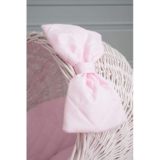 Visok pleten voziček za punčke - roza