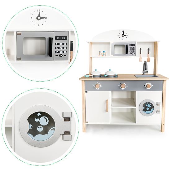 XXL lesena kuhinja z dodatki