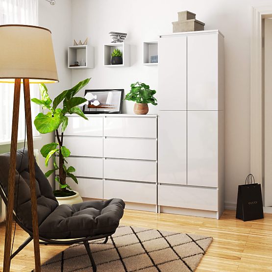 ZAPRTA KNJIŽNICA R60 2D 1SZ CLP PK BELA/ BELI SIJAJ