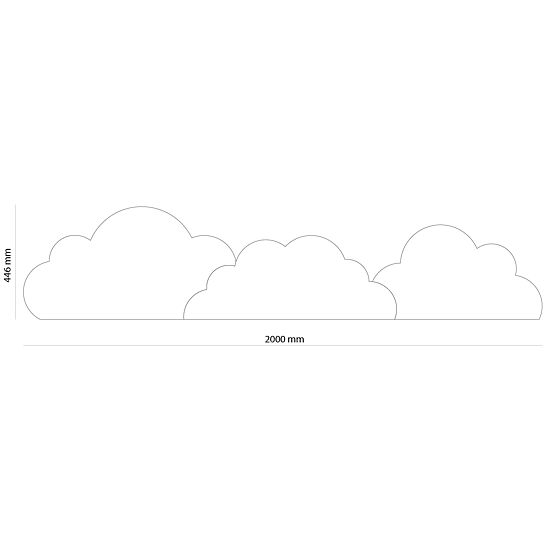 Penasta zaščita za steno za posteljo Clouds - roza
