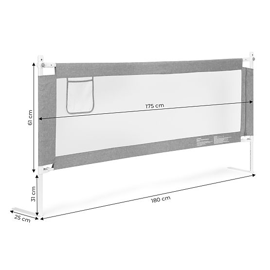 Zaščitna ograja za posteljo 180 cm zaščita za otroke ECOTOYS