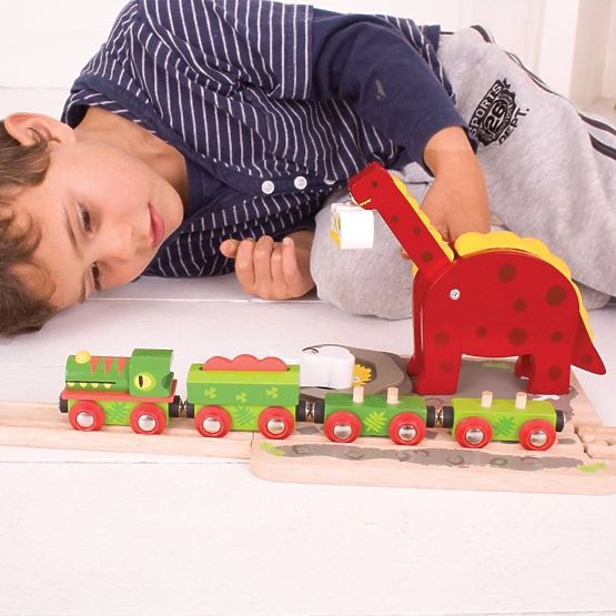 Žerjav z dinozavri Bigjigs Rail