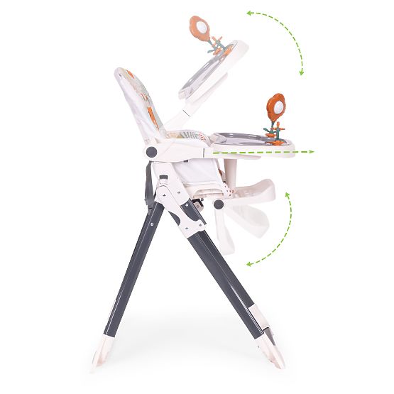 Zložljiv otroški jedilni stol s igračami ECOTOYS