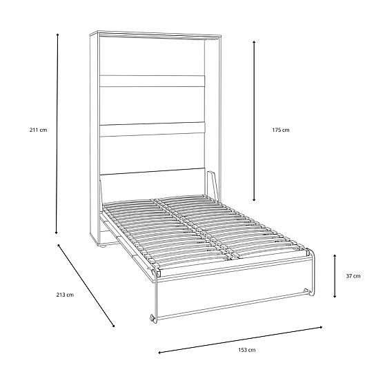 Zložljiva postelja KOBI VERTO 140x200 Bela 1 kos