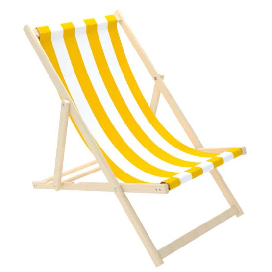 Plažni stol Stripes - rumeno-bel