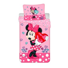Otroška posteljnina 140 x 200 cm + 70 x 90 cm Minnie srčki, Sweet Home, Minnie Mouse