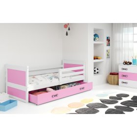 Otroška postelja Rocky - belo-roza, BMS