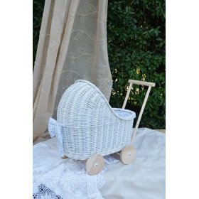 Pleten voziček za punčke - bel, Ourbaby