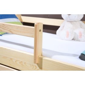 Otroška postelja Woody s ograjico - naravna
