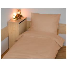 Enobarvna bombažna posteljnina 140x200 cm - bež