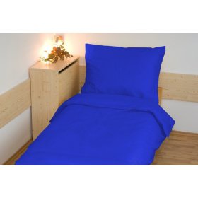Enobarvna bombažna posteljnina 140x200 cm - temno modra