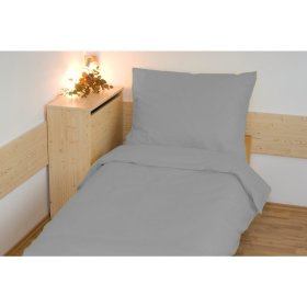 Enobarvna bombažna posteljnina 140x200 cm - svetlo siva