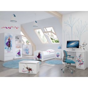Otroška postelja z pregrado - Ledeno kraljestvo 2 - dekor norveškega bora, BabyBoo, Frozen