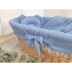 Pletena posteljnina - modra