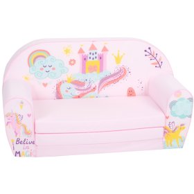 Otroška sedežna garnitura Magic unicorn - roza, Delta-trade