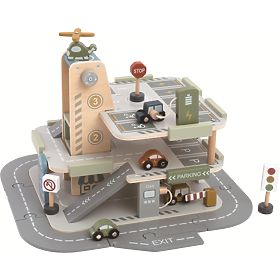 2Kids Toys Lesena garaža s cesto