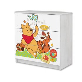 Otroška komoda Medvedek Pu in tiger - dekor norveškega bora, BabyBoo, Winnie the Pooh