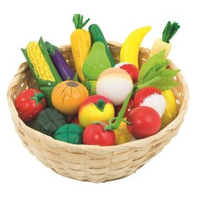 Leseno sadje in zelenjava v košarici po 21 kosov
