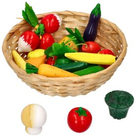 Leseno sadje in zelenjava v košarici po 21 kosov, Goki