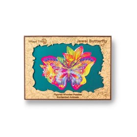 Barvita lesena sestavljanka - metulj