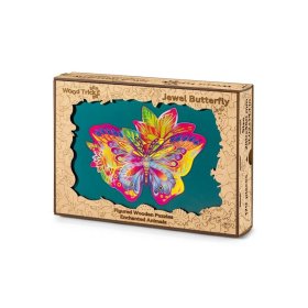 Barvita lesena sestavljanka - metulj