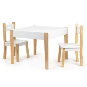 Otroška lesena miza s stoli Natural, EcoToys