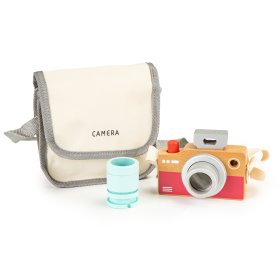 Otroška lesena kamera s kalejdoskopom