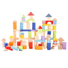Barvni leseni bloki 100 kosov, EcoToys