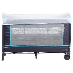 Potovalna posteljica Mosquito z vzmetnico - temno modra, EcoToys