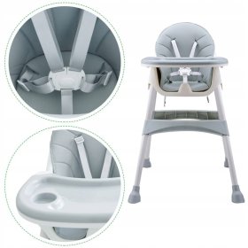 Jedilni stol Prima 2v1 - siv, EcoToys
