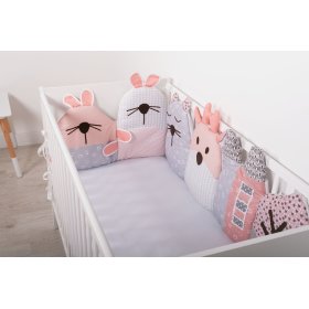 Modularna mantinela za otroško posteljico - sivo-roza, Studio Kit