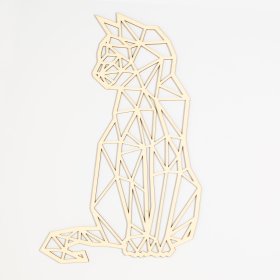 Lesena geometrijska slika - Mačka - različne barve, Elka Design