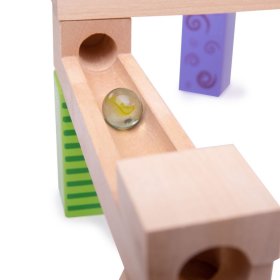 Bigjigs Toys Pisana lesena steza za žoge