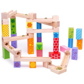 Bigjigs Toys Pisana lesena steza za žoge, Bigjigs Toys