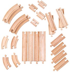 Bigjigs Rail Set lesenih tirnic iz 24 delov, Bigjigs Rail