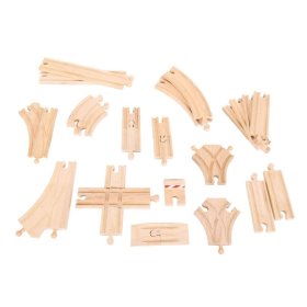 Bigjigs Rail Set lesenih tirnic iz 25 delov, Bigjigs Rail